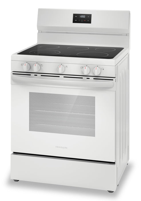 Cuisinière électrique Frigidaire de 5,3 pi³ avec élément à ébullition rapide et surface de cuisson à 5 éléments - blanche - FCRE305CBW