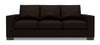 Sofa-lit personnalisable Track de Sofa Lab de 85 po fabriqué au Canada en tissu de chenille avec accoudoirs rectilignes - brun Luxury Chocolate