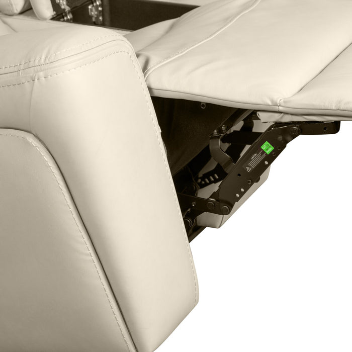 Causeuse à inclinaison électrique Prescott de Scott Living de 79 po en cuir véritable avec appuie-têtes électriques - gris platine