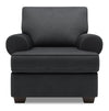 Fauteuil Roll de Sofa Lab personnalisable de 42 po fabriqué au Canada en tissu d’apparence lin avec accoudoirs enroulés - gris Pax Pepper