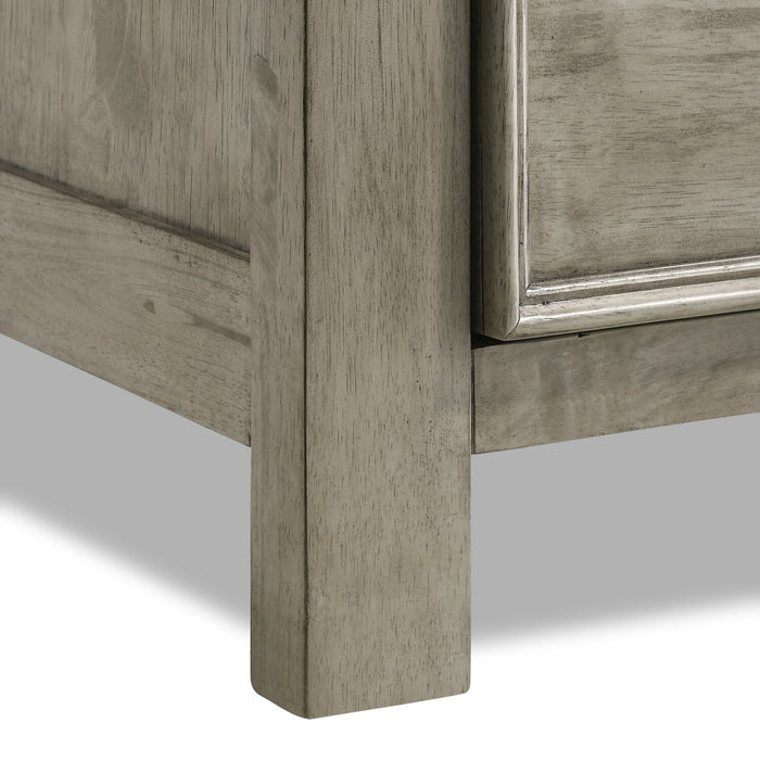 Commode Levi de 67 po (L) x 38 po (H) à 7 tiroirs en bois pour la chambre à coucher - gris bois de grève