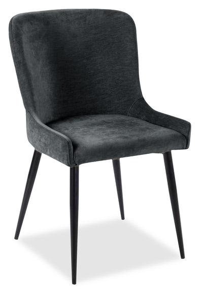 Lexi Dining Chair with Velvet-Look Fabric, Metal - Grey | Chaise de salle à manger Lexi en tissu d’apparence velours et en métal - grise