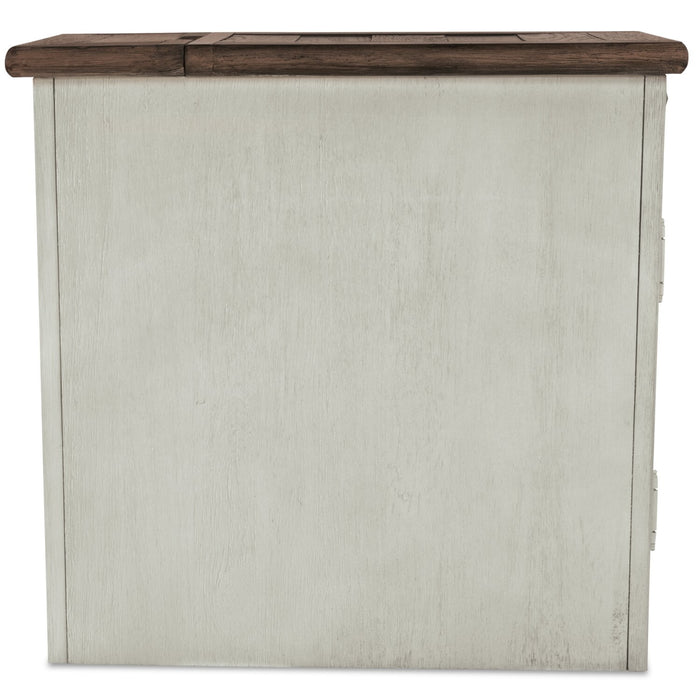 Table de fauteuil rustique Colby de 14 po avec rangement - bois deux teintes