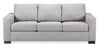 Sofa-lit personnalisable Track de Sofa Lab de 85 po fabriqué au Canada en tissu d’apparence lin avec accoudoirs rectilignes - gris Luna Domino