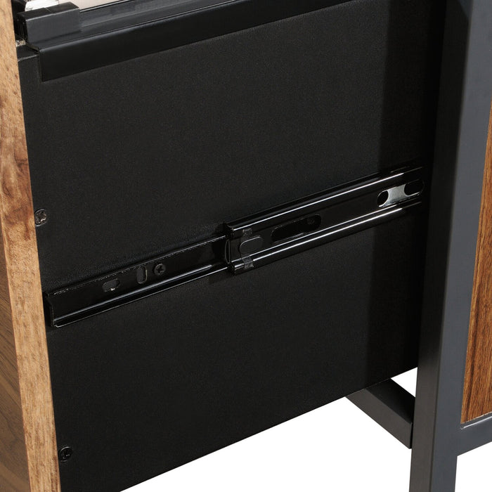 Bureau en forme de L Elzie de 65,98 po - noyer majestueux