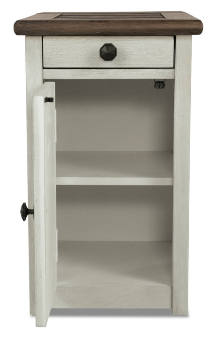 Table de fauteuil rustique Colby de 14 po avec rangement - bois deux teintes