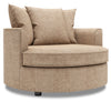 Fauteuil d’appoint enveloppant Sofa Lab personnalisable de 48 po fabriqué au Canada en tissu de chenille - taupe Luxury Taupe