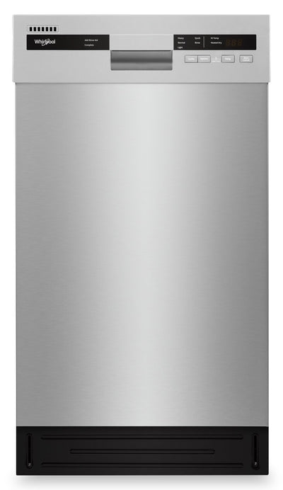 Whirlpool 18" 50 dBA Built-In Front-Control Dishwasher - Monochromatic Stainless Cabinet - WDPS5118P… | Lave-vaisselle encastré Whirlpool de 18 po et de 50 dBA avec commandes à l’avant - armoire en acier …
