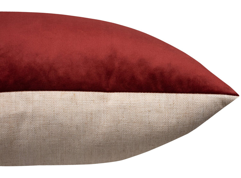 Coussin décoratif d’apparence velours - rouge