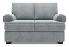 Causeuse personnalisable Roll de Sofa Lab de 64 po fabriquée au Canada en tissu d’apparence lin avec accoudoirs enroulés - gris Luna Pewter