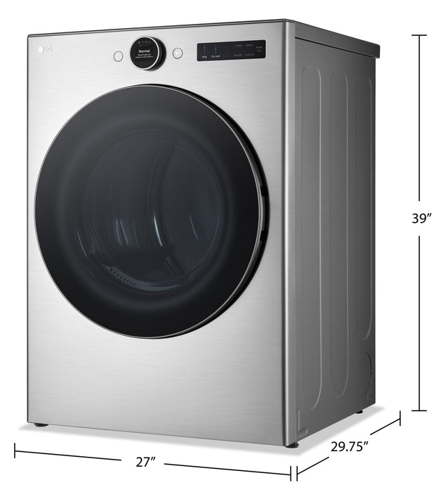 Sécheuse à gaz intelligente LG de 7,4 pi³ avec vapeur - acier graphite - superposable - DLGX5501V