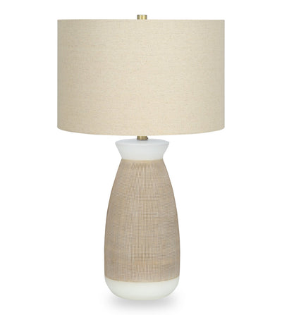 27" Cream Ceramic Table Lamp with Beige Shade|Lampe de table de 27 po en céramique crème avec abat-jour beige