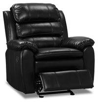 Fauteuil coulissant inclinable Adam de 34,45 po en tissu d’apparence cuir - noir