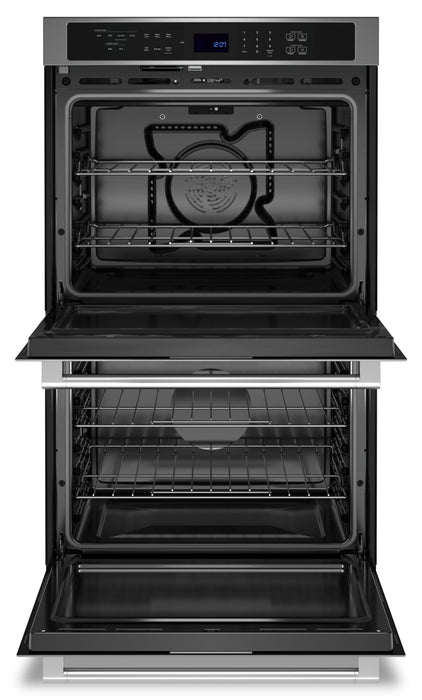 Four mural double électrique Maytag de 8,6 pi³ et de 27 po avec convection véritable - acier inoxydable résistant aux traces de doigts - MOED6027LZ