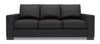 Sofa-lit personnalisable Track de Sofa Lab de 85 po fabriqué au Canada en tissu de chenille avec accoudoirs rectilignes - gris Luxury Charcoal
