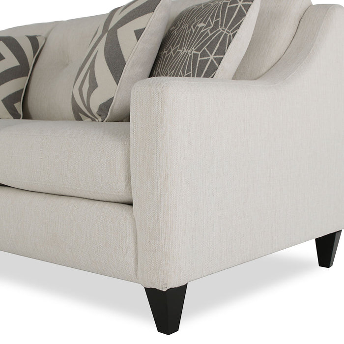 Sofa Kylie de Cindy Crawford Home de 78 po fabriqué au Canada en tissu d’apparence lin avec pattes en bois - perle Zeus