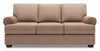 Sofa personnalisable Roll de Sofa Lab de 86 po fabriqué au Canada en tissu d’apparence lin avec accoudoirs enroulés - brun Pax Wicker