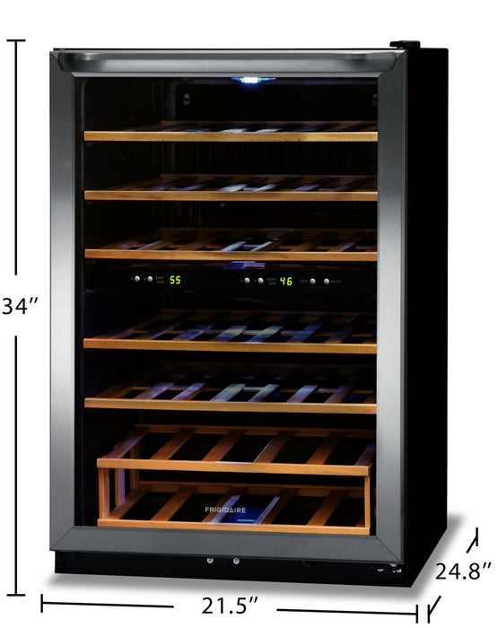 Réfrigérateur Frigidaire de 4,4 pi³ et de 21,5 po avec refroidisseur à vin à 2 zones à 45 bouteilles - acier inoxydable - FRWW4543AS