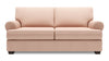 Sofa personnalisable Roll de Sofa Lab de 76 po de format condo fabriqué au Canada en tissu d’apparence lin avec accoudoirs enroulés - rose Pax Rose