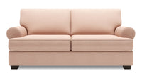 Sofa Roll de Sofa Lab de 76 po de format condo fabriqué au Canada en tissu d’apparence lin - rose Pax Rose