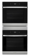 Four mural double électrique Whirlpool de 5,8 pi³ et de 24 po avec convection véritable - acier inoxydable résistant aux traces de doigts - WOD52ES4MZ