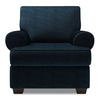 Fauteuil Roll de Sofa Lab personnalisable de 42 po fabriqué au Canada en tissu de chenille avec accoudoirs enroulés - bleu Luxury Indigo
