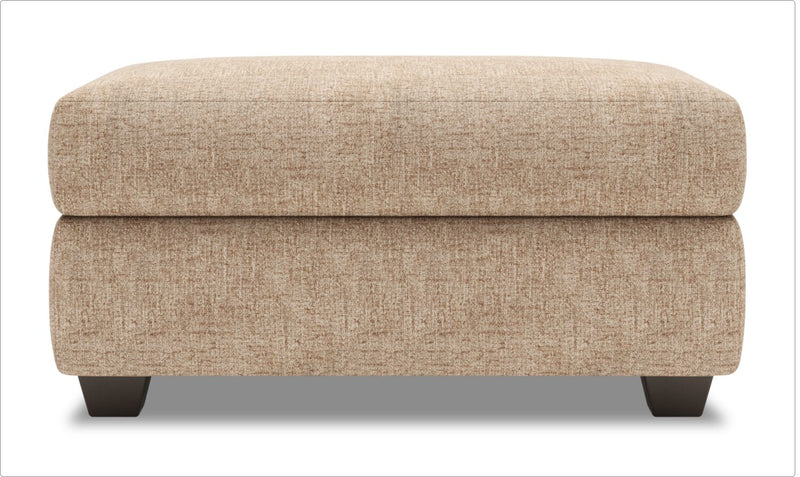 Pouf de rangement personnalisable The Trunk de Sofa Lab de 39 po fabriqué au Canada en tissu de chenille - taupe Luxury Taupe