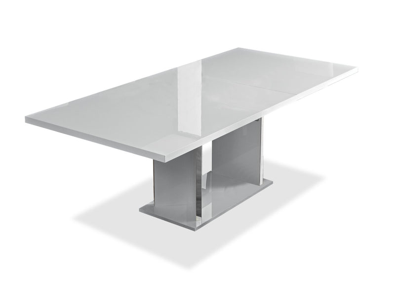 Ensemble de salle à manger Raia 7 pièces avec table et 6 chaises - fabriqué en Italie, base piédestal, moderne, 71 po (L) - blanc