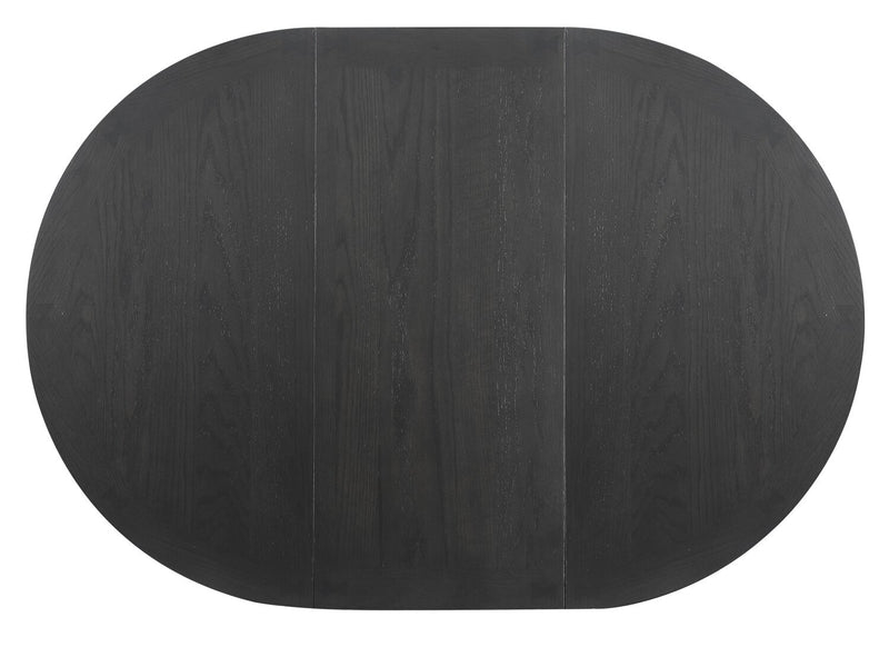 Ensemble de salle à manger Dena 5 pièces avec table ronde, rallonge de 42 po à 60 po (L) et chaises - gris