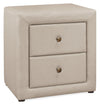 Table de nuit rembourrée Zara de 20,5 po (l) x 20,75 po (H) à 2 tiroirs - beige