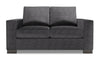 Causeuse personnalisable Track de Sofa Lab de 62 po fabriquée au Canada en tissu d’apparence lin avec accoudoirs rectilignes - gris Luxury Charcoal