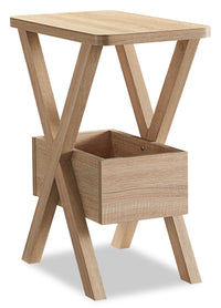 Table de fauteuil Torry de 11,5 po avec compartiment - taupe