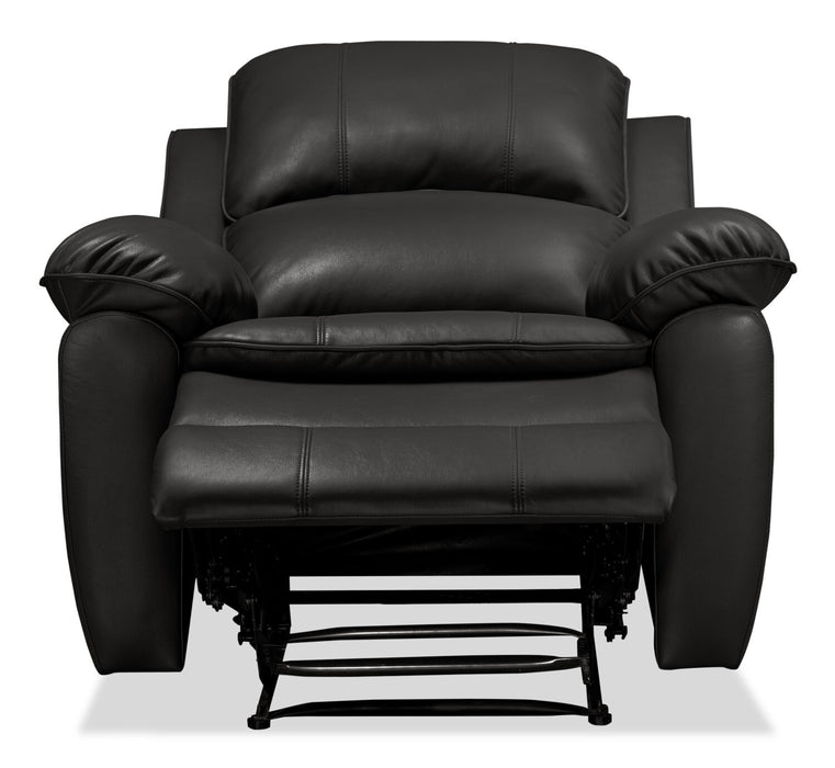 Fauteuil inclinable Chandler de 37 po en tissu d’apparence cuir - gris