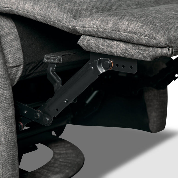 Fauteuil pivotant, coulissant et inclinable Jeffry de 30,3 po en tissu de velours - gris