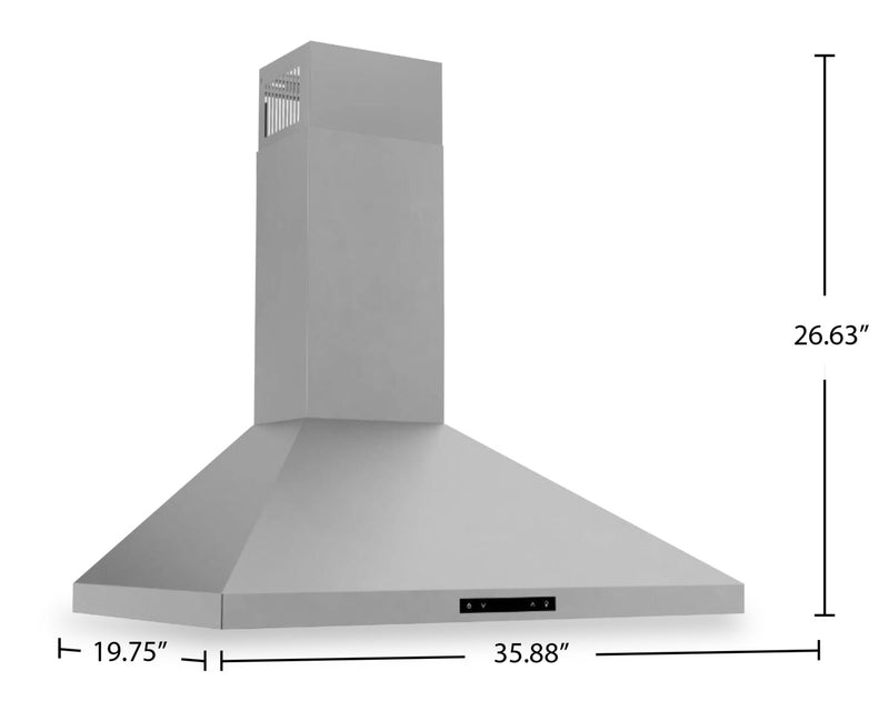 Hotte de cuisinière murale de style pyramidal Thor Kitchen de 36 po - ARH36P