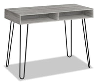 Bureau Ezra de 40 po avec compartiments ouverts - gris