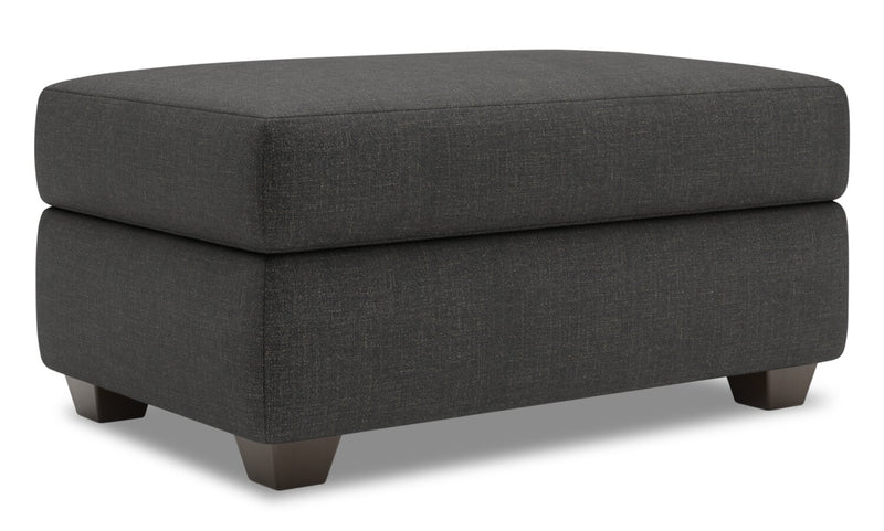 Pouf de rangement personnalisable The Trunk de Sofa Lab de 39 po fabriqué au Canada en tissu d’apparence lin - gris Luna Kohl