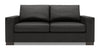 Sofa personnalisable Track de Sofa Lab de 75 po de format condo fabriqué au Canada en tissu d’apparence lin avec accoudoirs rectilignes - gris Luna Kohl