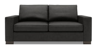 Sofa Track de Sofa Lab de 75 po de format condo fabriqué au Canada en tissu d’apparence lin - gris Luna Kohl