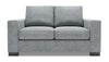 Causeuse personnalisable Track de Sofa Lab de 62 po fabriquée au Canada en tissu d’apparence lin avec accoudoirs rectilignes - gris Luna Pewter