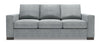 Sofa personnalisable Track de Sofa Lab de 85 po fabriqué au Canada en tissu d’apparence lin avec accoudoirs rectilignes - gris Luna Pewter