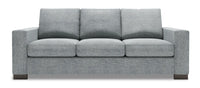 Sofa Track de Sofa Lab de 85 po fabriqué au Canada en tissu d’apparence lin avec accoudoirs rectilignes - gris Luna Pewter
