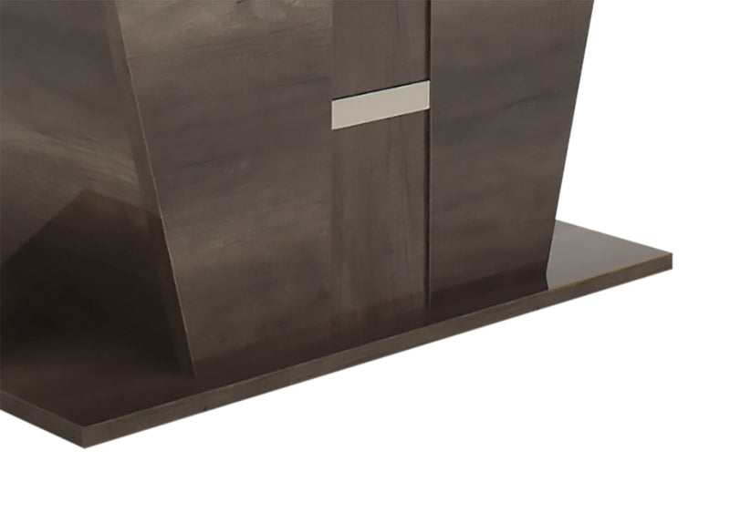 Table de salle à manger Gino avec rallonge de 63 po à 86 po (L) - fabriquée en Italie, base piédestal, moderne - brune