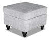 Pouf Bellmont de 26 po fabriqué au Canada en tissu de chenille avec pattes en bois - gris platine