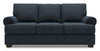 Sofa-lit personnalisable Roll de Sofa Lab de 86 po fabriqué au Canada en tissu d’apparence lin avec accoudoirs enroulés - bleu Luna Sailor