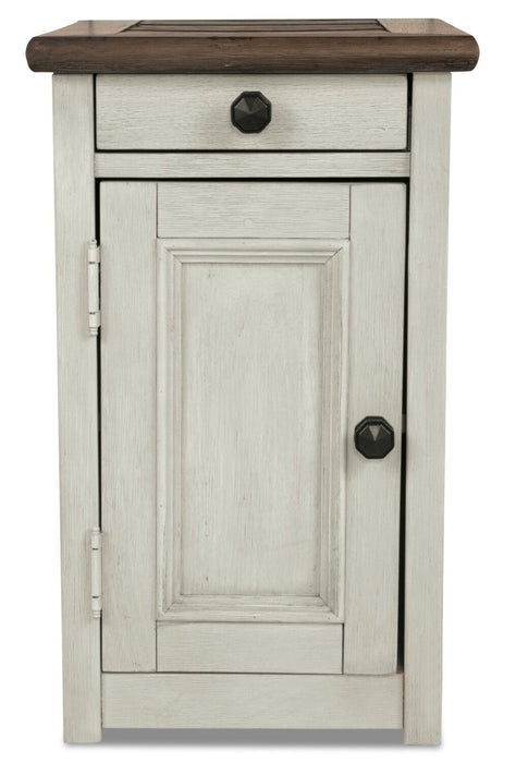 Table de fauteuil rustique Colby de 14 po avec rangement - bois deux teintes