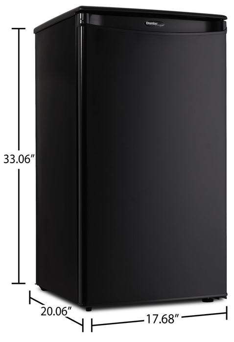 Mini réfrigérateur Danby de 3,3 pi³ et de 17,7 po à 1 porte - noir - DAR033A1BDD
