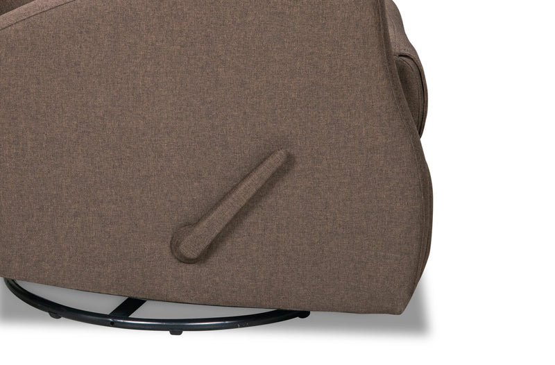 Fauteuil berçant, pivotant et inclinable Nyla de 30 po en tissu d’apparence lin - brun