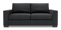 Sofa Track de Sofa Lab de 75 po de format condo fabriqué au Canada en tissu d’apparence lin - gris Pax Pepper