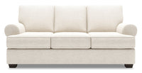 Sofa-lit Roll de Sofa Lab de 86 po fabriqué au Canada en tissu de chenille avec accoudoirs enroulés - beige Luxury Sand